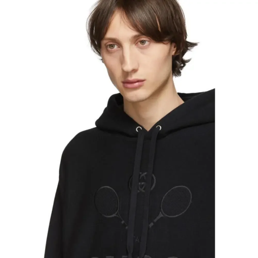 🔴 Gucci Tennis Hoodie - Black French Terry L